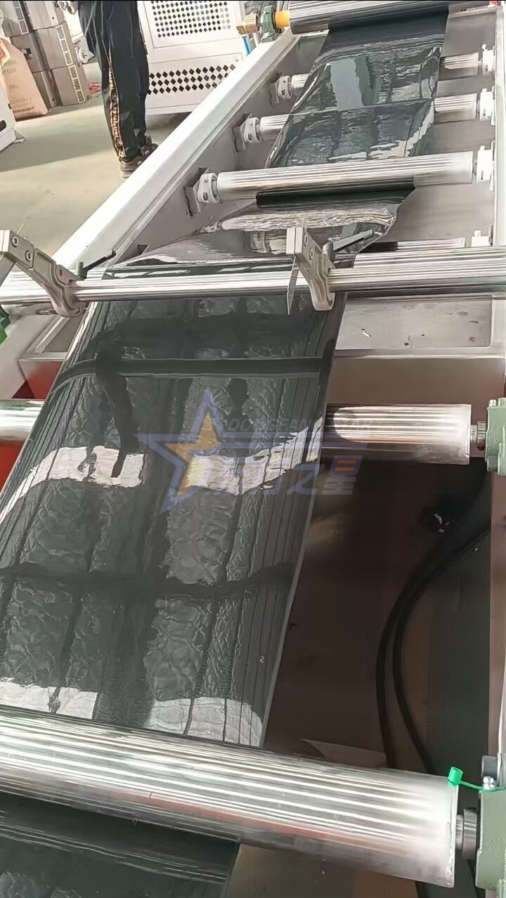 Un client visite l'usine EASTSTAR de Qingdao pour un essai sur site d'une ligne de production de feuilles de plateaux de semis en PP/PS